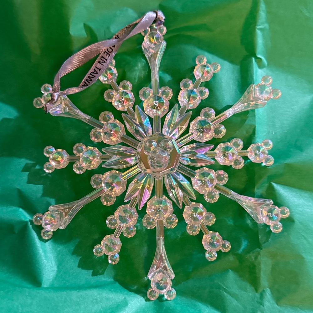 Mickey Mouse Crystal Snowflake Ornament. 3 ornaments.